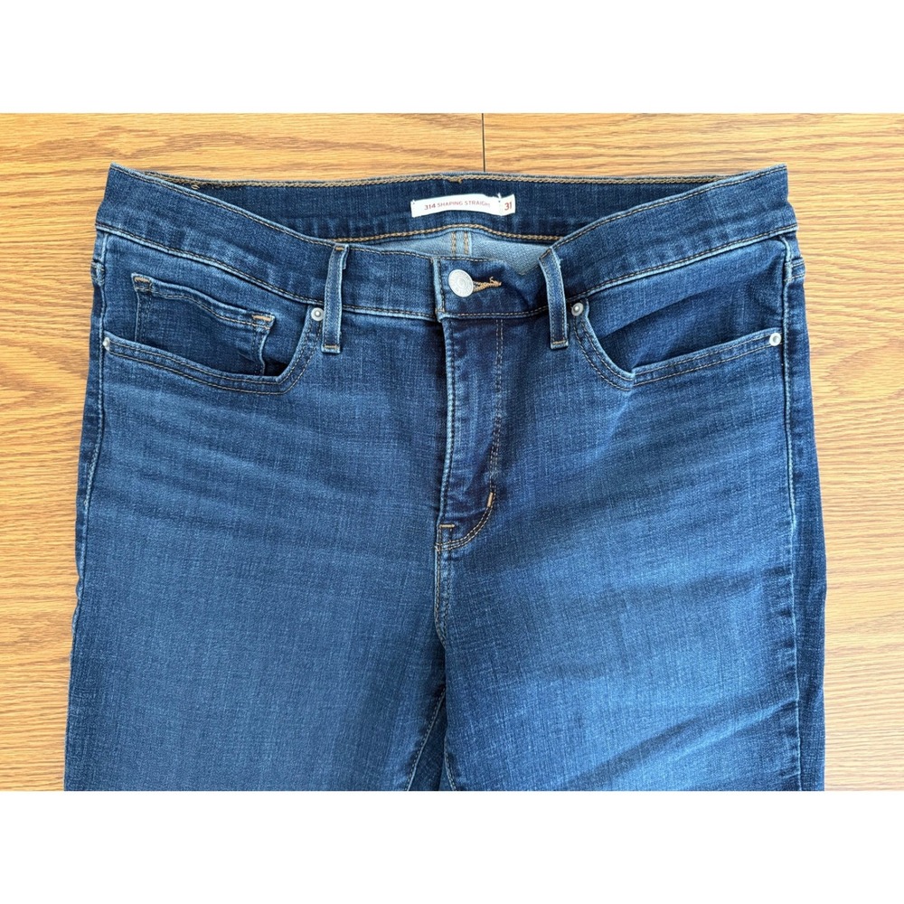 Levis 314 Shaping Straight Jeans Blue Stretch Denim W31 L32